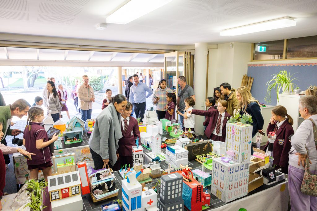 Parents and students checking out Smagstown