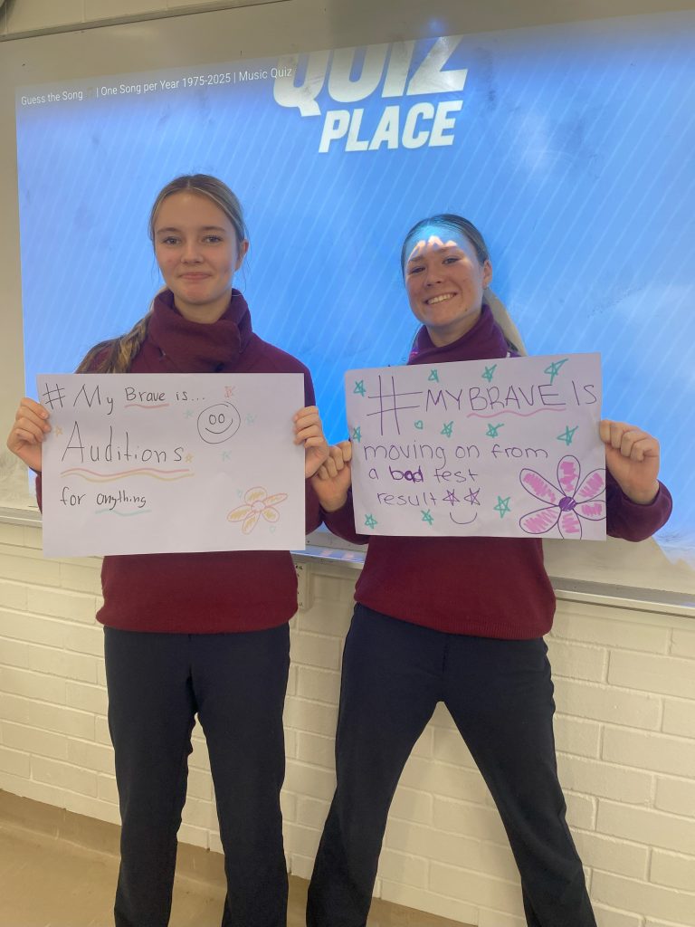 #MyBraveIs 
1. Auditions for anything 
2. Moving on from a bad test result